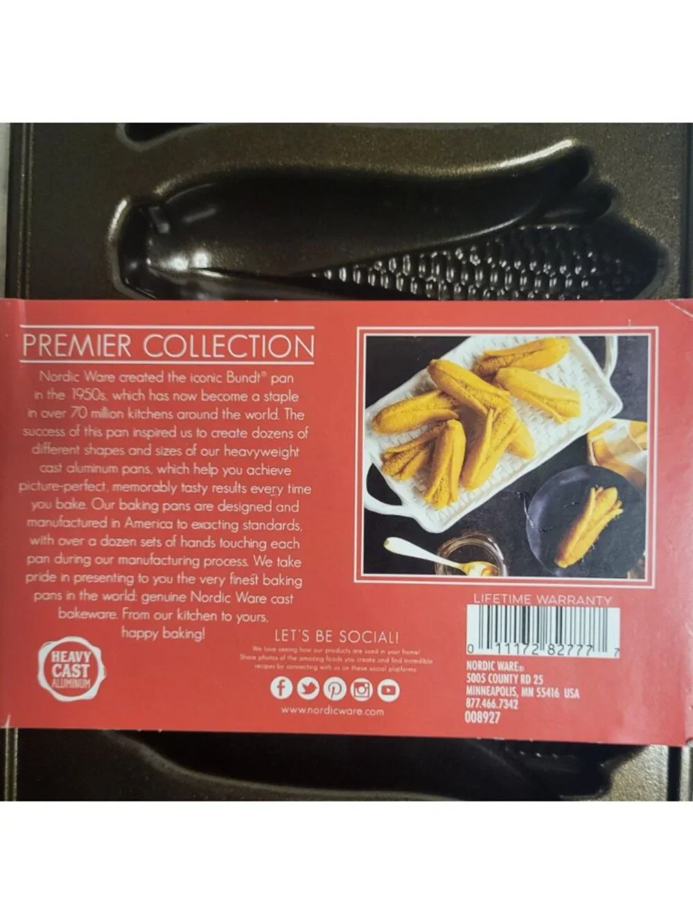 Nordic Ware Corn Cakes Baking Pan - Heavy Aluminum - Corn Sticks Cornbread
